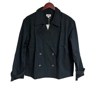 NEW pact Women's Boulevard Brushed Twill Double Breasted Light Jacket Size M